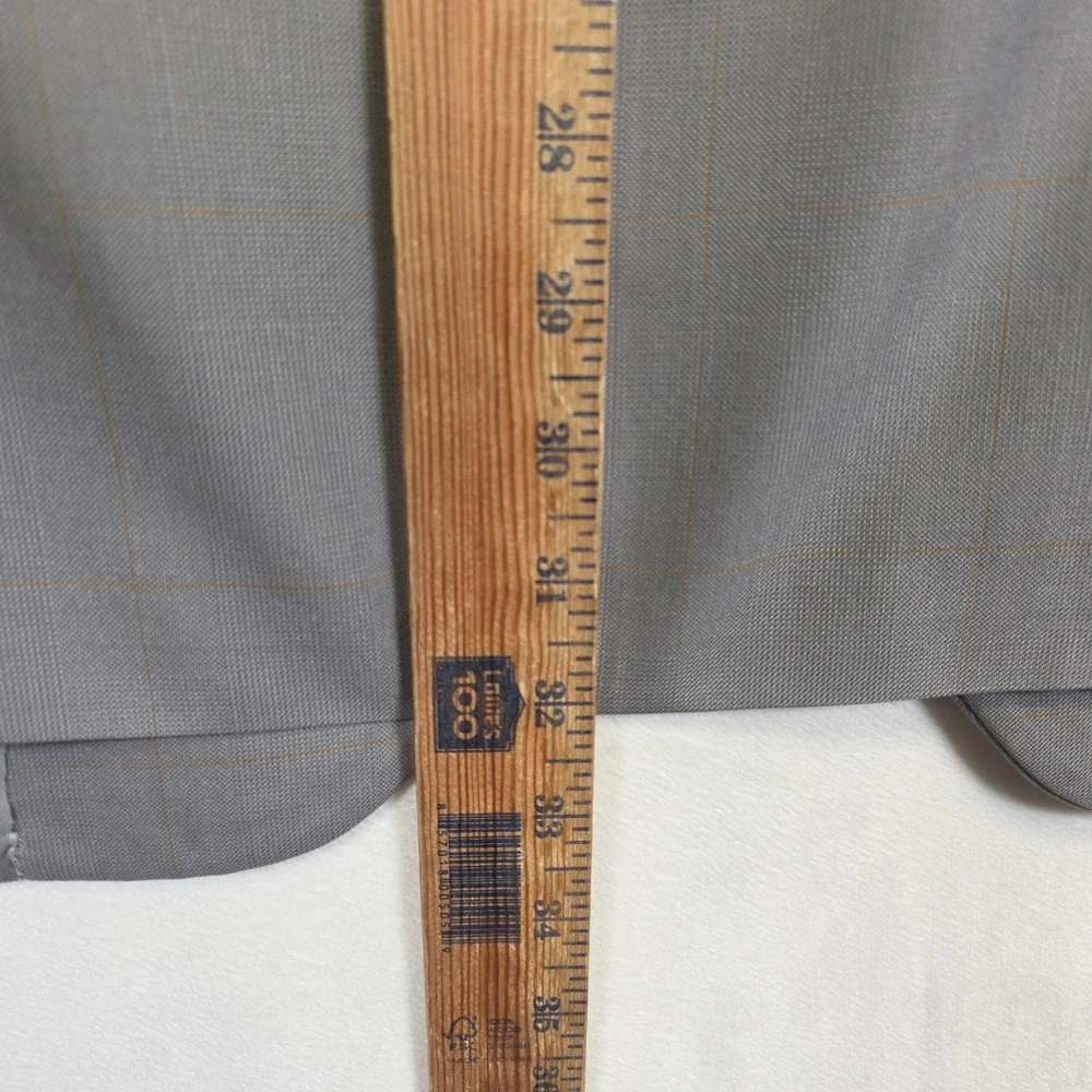 Bespoke Suit Mens 42‎ Jacket 36x32 Pants Gray Windowpane Formal Classic Business